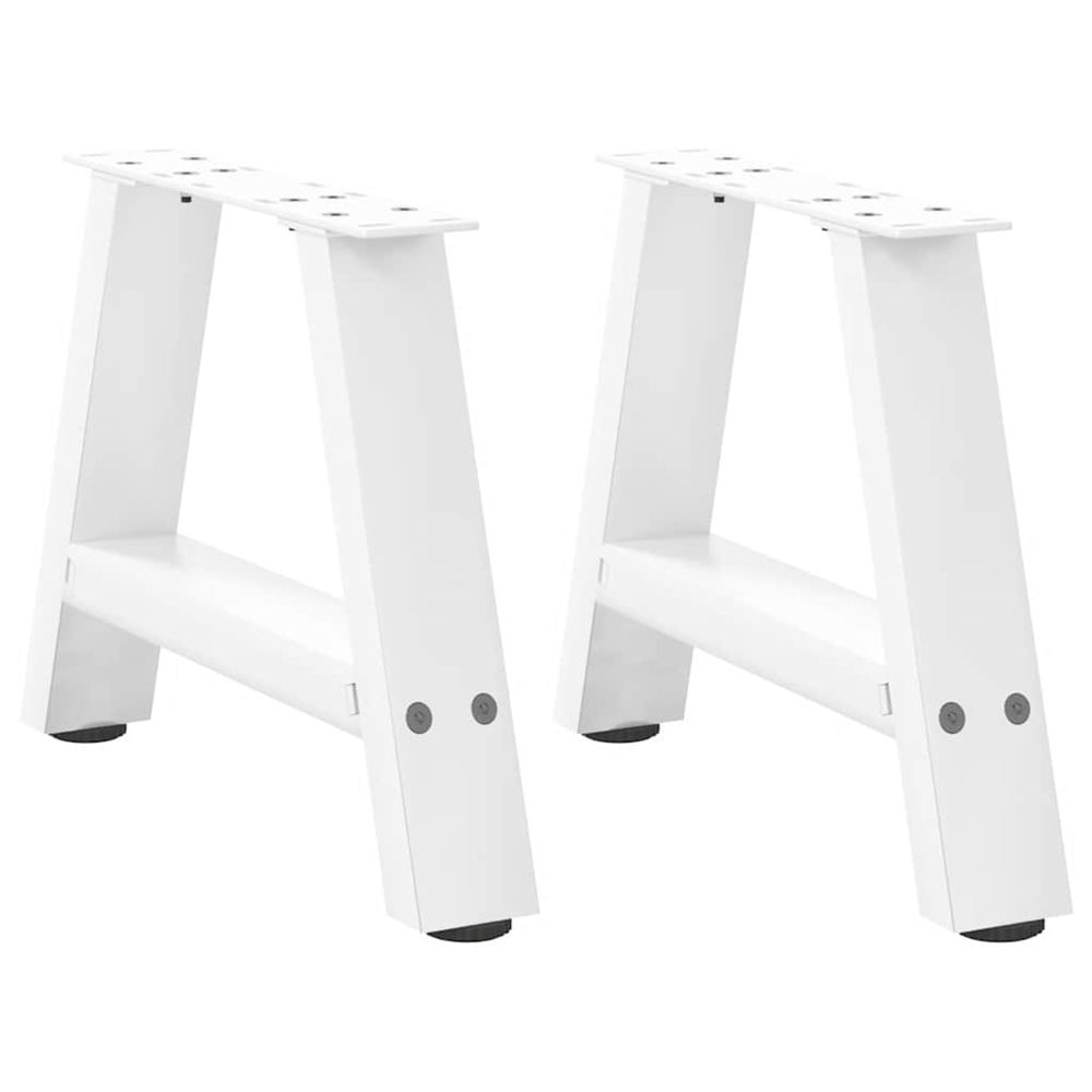Pieds de table basse en forme de a 2 pièces blanc 30 x (30-31) cm acier