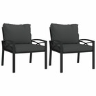 Chaises de jardin avec coussins gris 2 pcs 68x76x79 cm acier