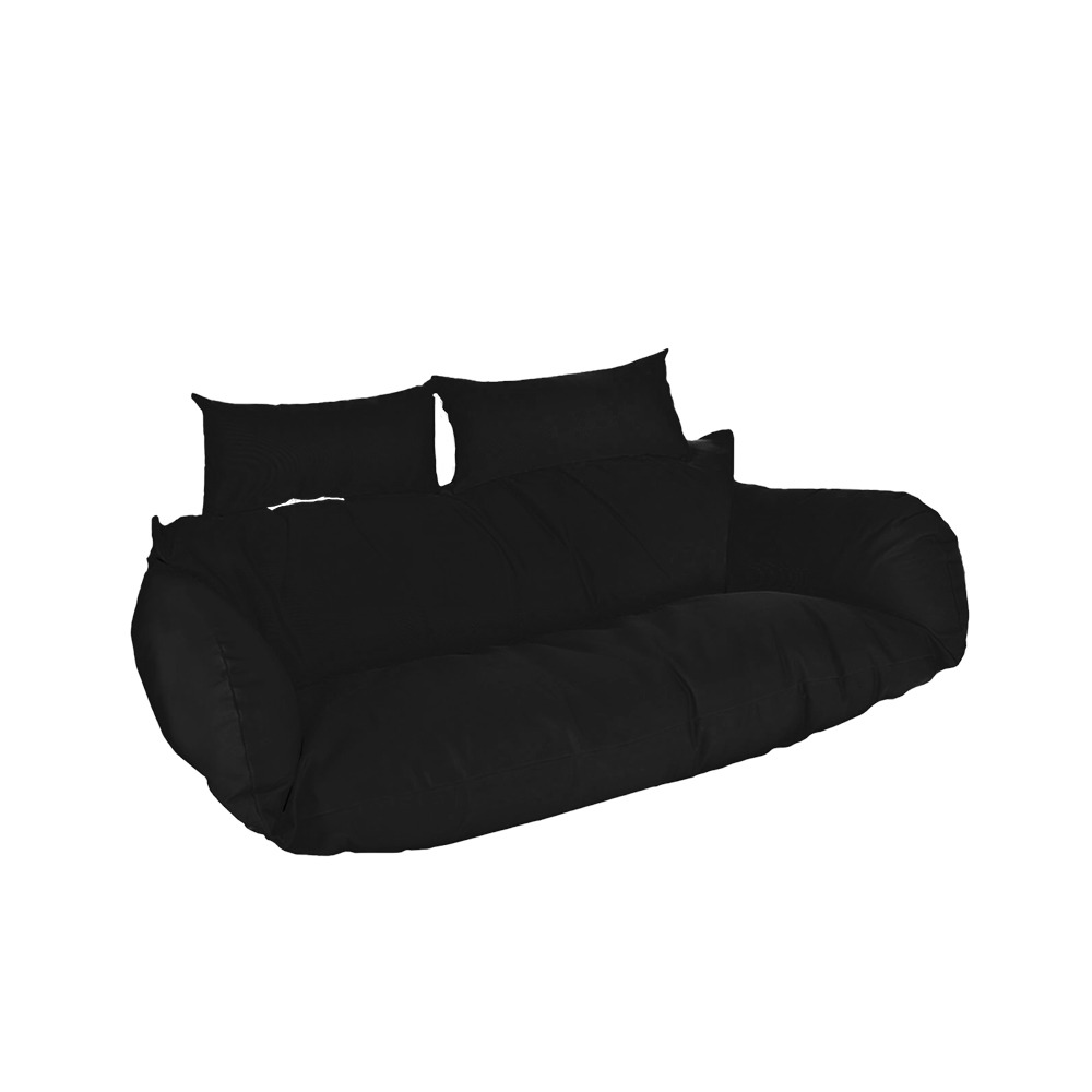 Home delxue - fauteuil suspendu en polyrotin twin - coussin uniquement, couleur : noir