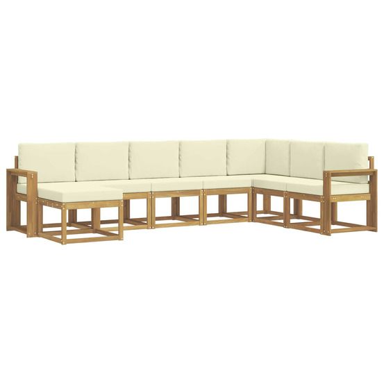 Ensemble de canapés d'extérieur 8 pc blanc et crème