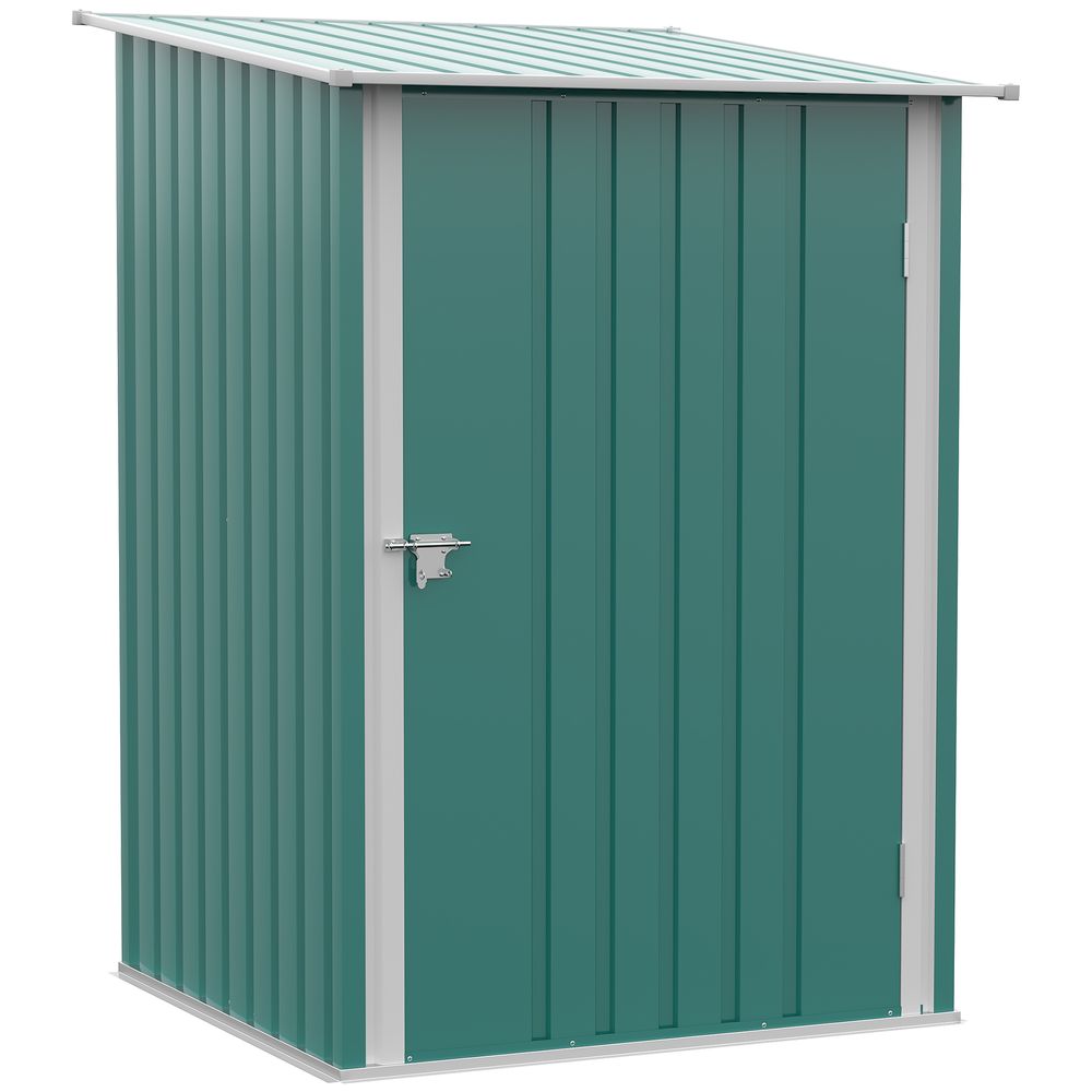 Abri de jardin métal thermolaqué 100 x 103 cm vert toit incliné porte verrouillable - comfortxl outdoor living