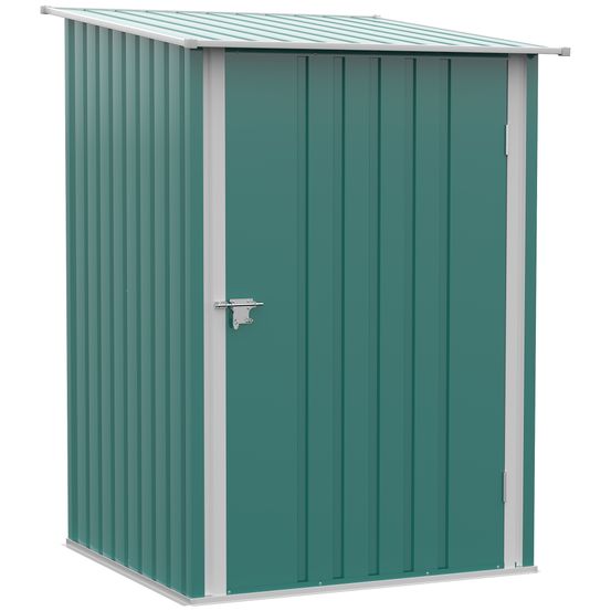 Abri de jardin métal thermolaqué 100 x 103 cm vert toit incliné porte verrouillable - comfortxl outdoor living
