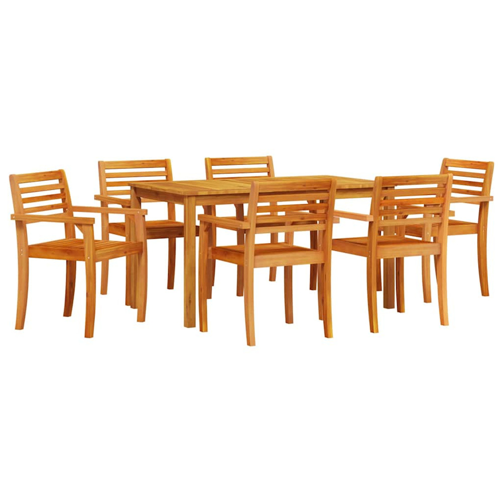 Ensemble de salle à manger pour jardin 7 pcs marron