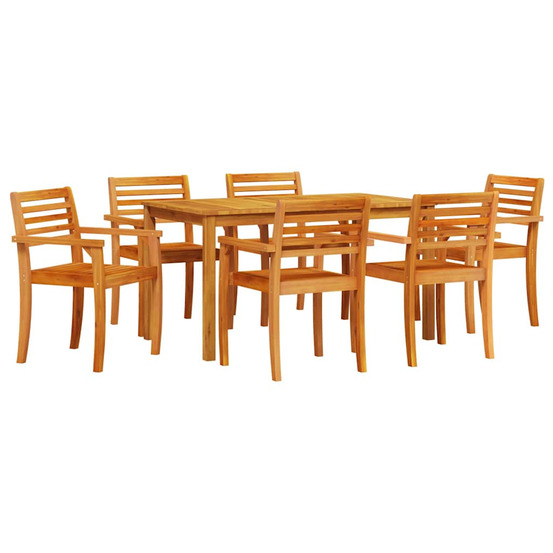 Ensemble de salle à manger pour jardin 7 pcs marron