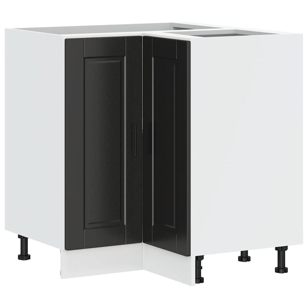 Armoire d'angle de cuisine porto noir bois d'ingénierie