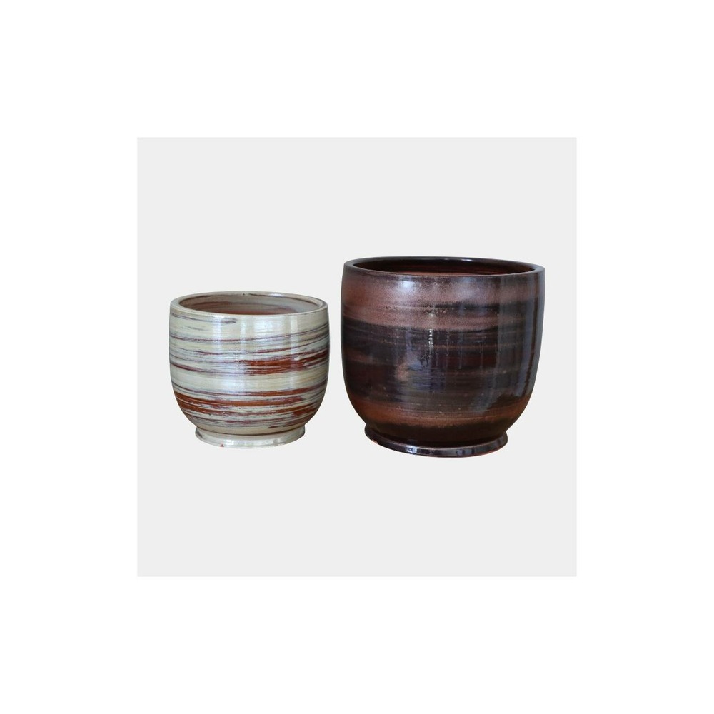 Pot bouquet creme noisette d23 h20