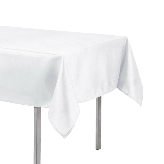 Nappe en polyester schantung scintille blanc 140 x 200 cm