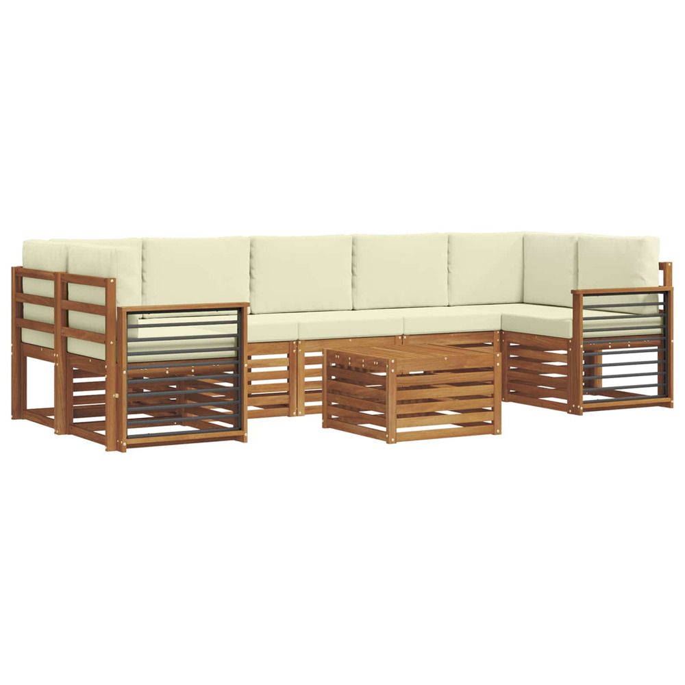 Ensemble de canapés d'extérieur 8 pc naturel et crème