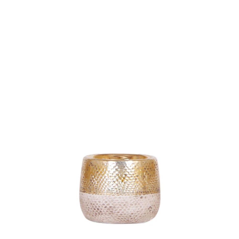 Cache-pot céramique effet métallisé - éclat précieux - pot de 6cm - doré