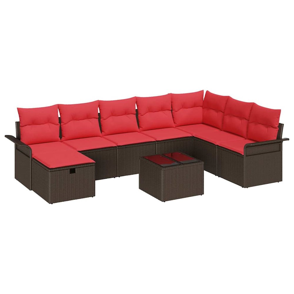 Ensemble de canapé de jardin 9 pc poly rotin