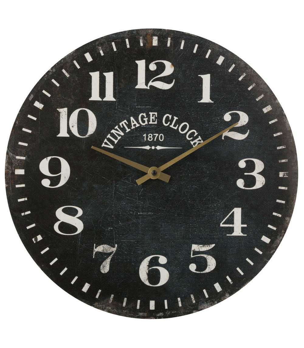 Pendule murale en bois aspect vieilli d 38 cm