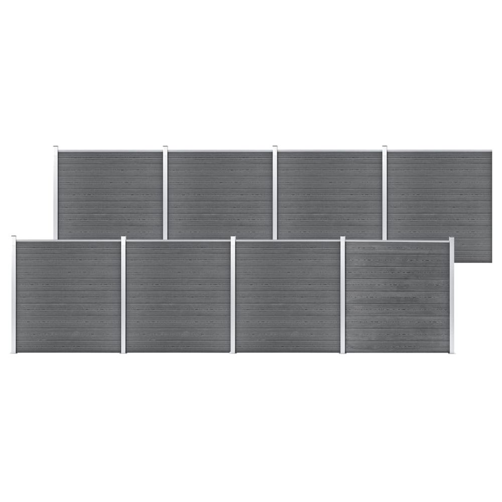 Clôture de jardin wpc 1391x186 cm gris