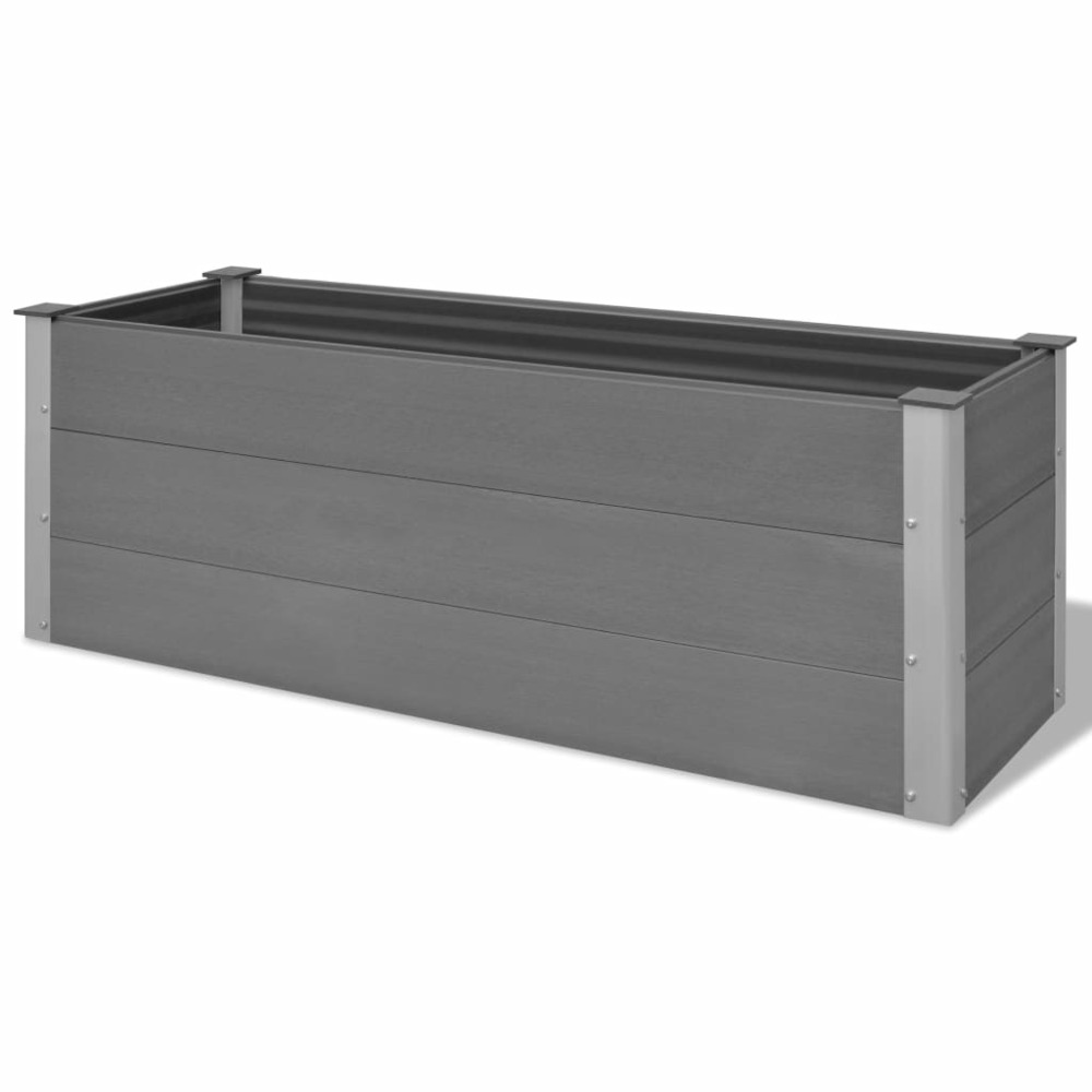 Jardinière lit surélevé plantes fleurs jardin wpc 150 x 50 x 54 cm gris