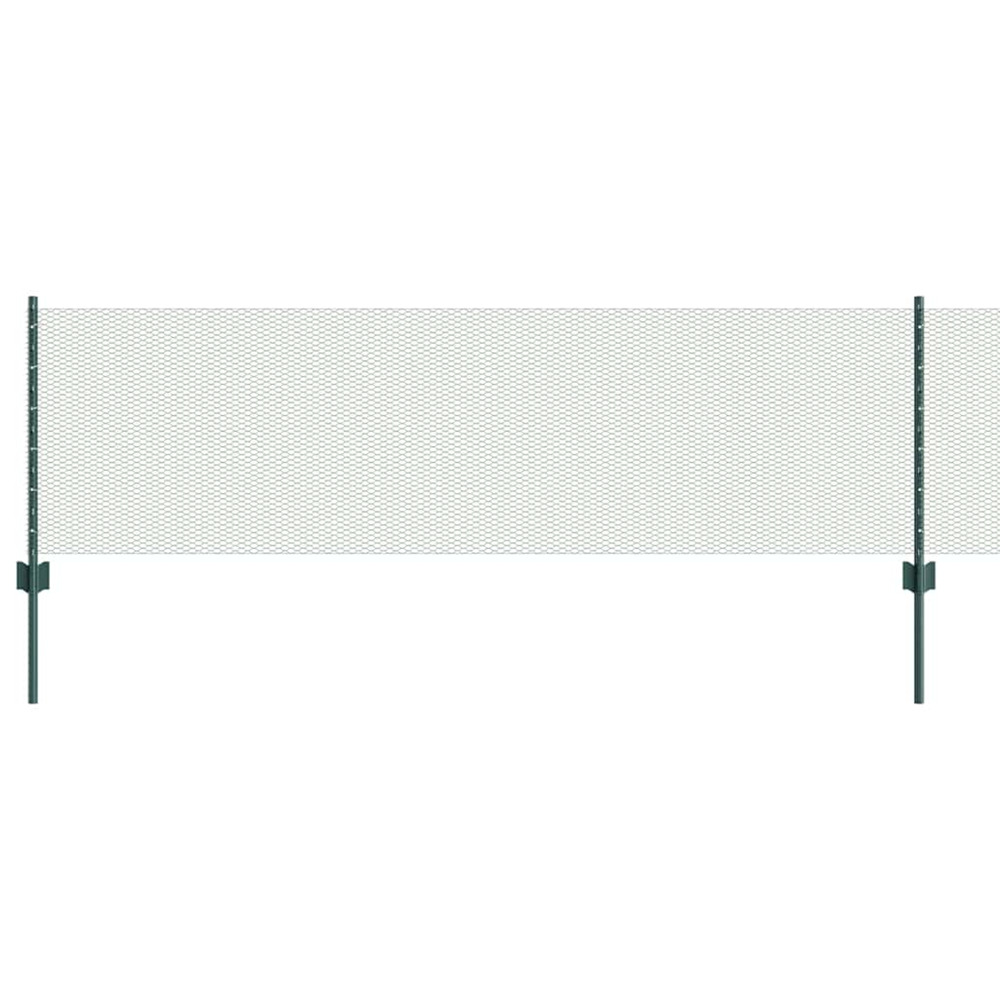 Clôture avec poteau vert 0,6 x 100 m acier et pvc