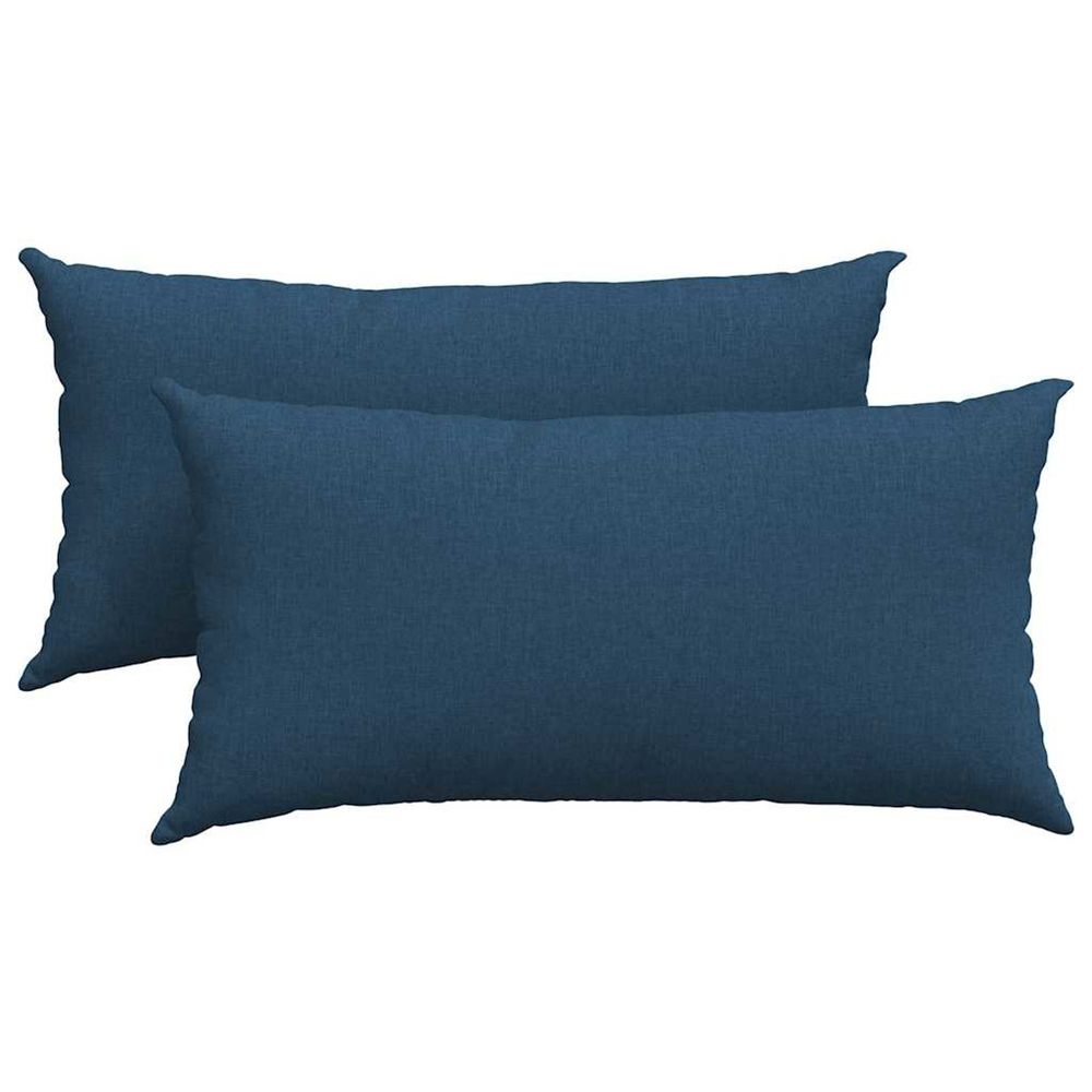 Coussins de canapé 2 pc tissu bleu 80 x 40 cm