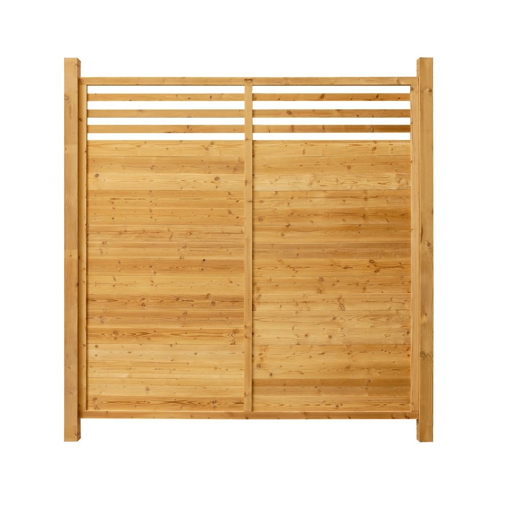 Home deluxe - clôture en bois soma - bois d'épicéa, 1x élément + 2x poteaux - largeur : env. 200 cm, accessoires inclus i protection