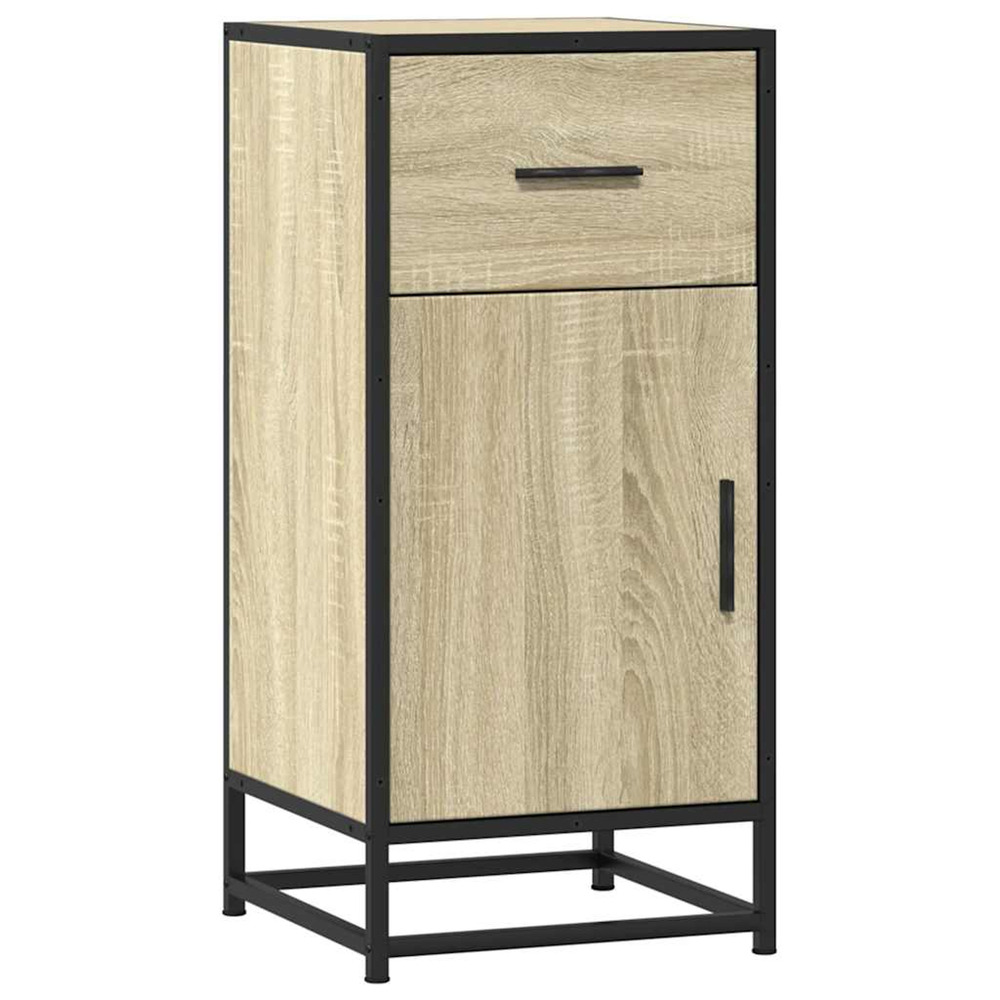 Buffet chêne sonoma 35,5x35x76 cm bois d'ingénierie et métal
