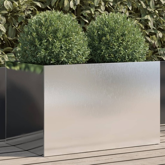 Jardinière argenté 62x40x39 cm acier inoxydable