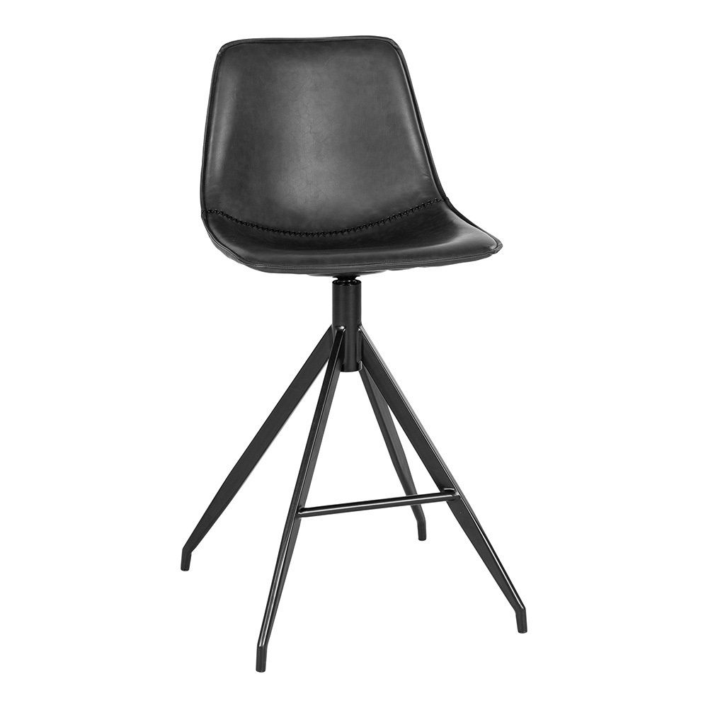 Chaise de comptoir reims en similicuir noir
