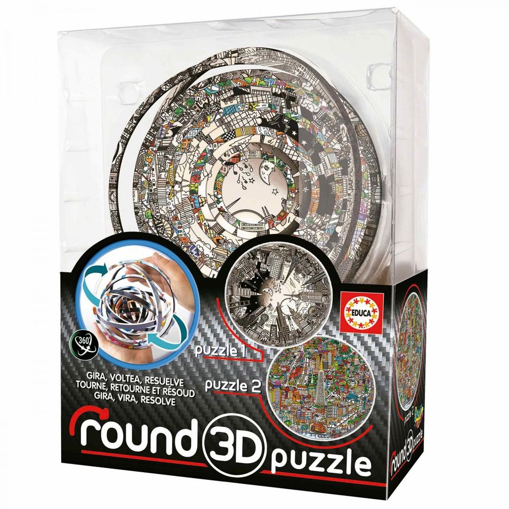 Round 3d puzzle charles fazzino