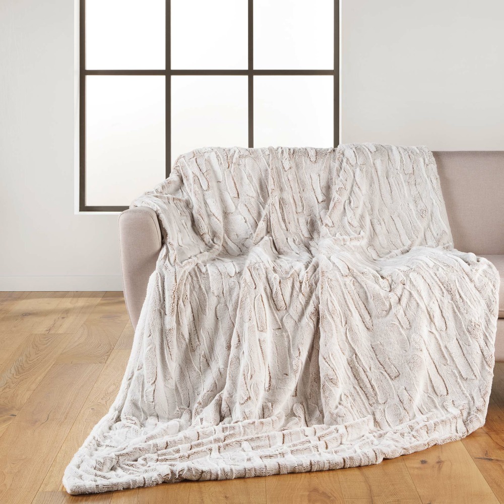 Plaid a poils doux et sherpa lynx