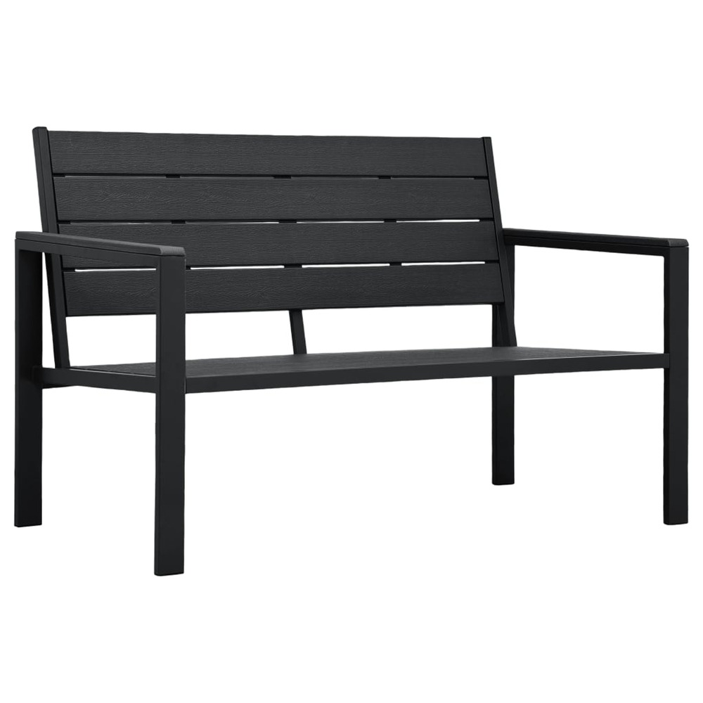 Banc de jardin 120 cm pehd noir aspect de bois
