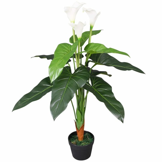 Plante artificielle avec pot lis calla 85 cm blanc