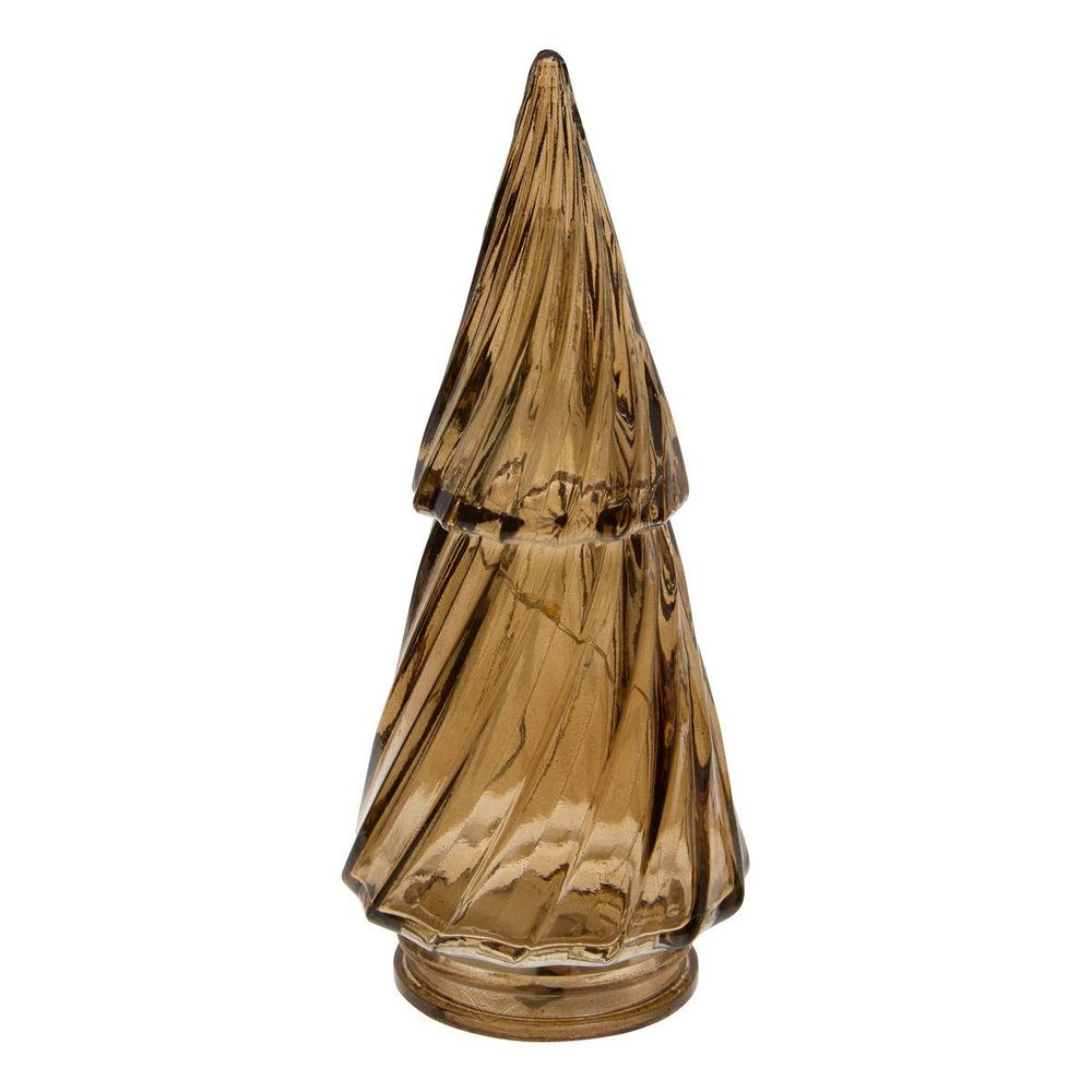 Sapin de noël lumineux en verre 5 led blanc chaud h. 13 cm à piles