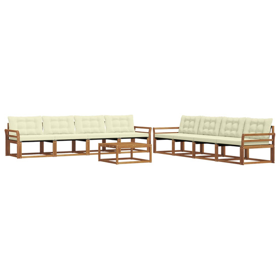 Ensemble de canapés d'extérieur 9 pcs naturel et crème