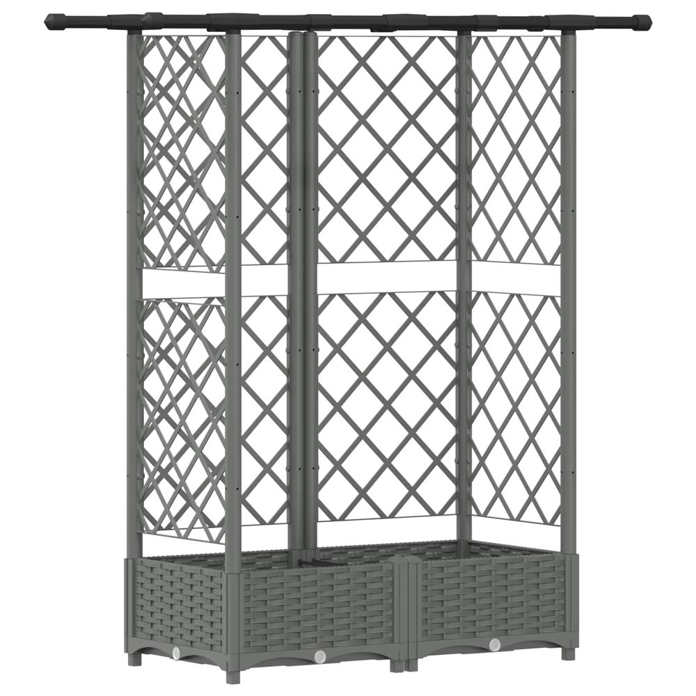 Lit élevé avec treillis et toit gris clair 124 x 40 x 121 cm pp