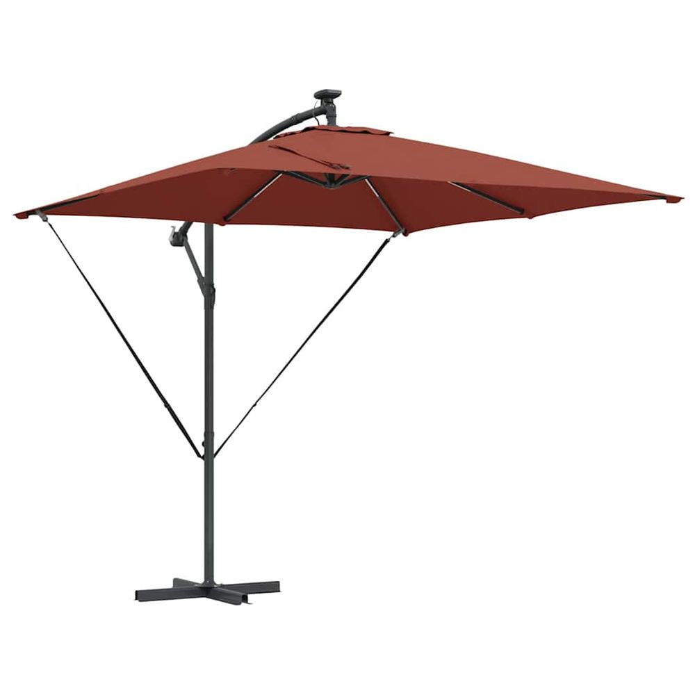 Parasol terre cuite 249 x 249 x 250 cm polyester et aluminium