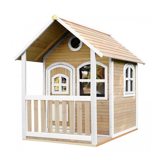 Maisonnette en bois axi alex brun et blanc pour enfants