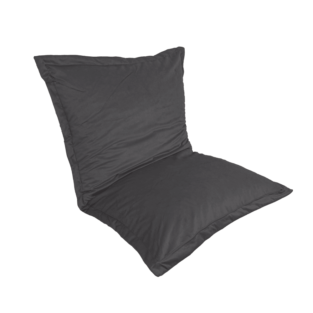 Pouf intérieur xl - housse velours - 150x100cm - gris