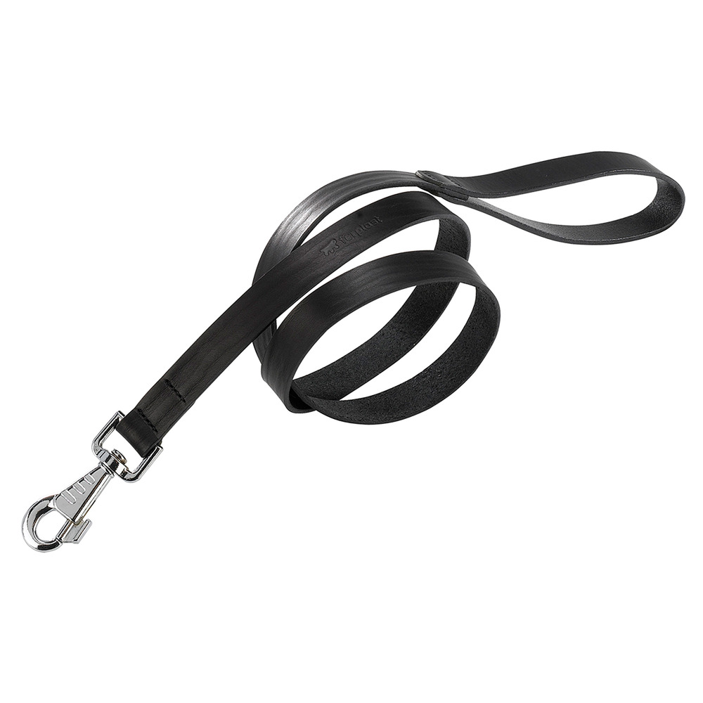 Laisse en cuir véritable chien chiens noir cuir naturel ferplast
