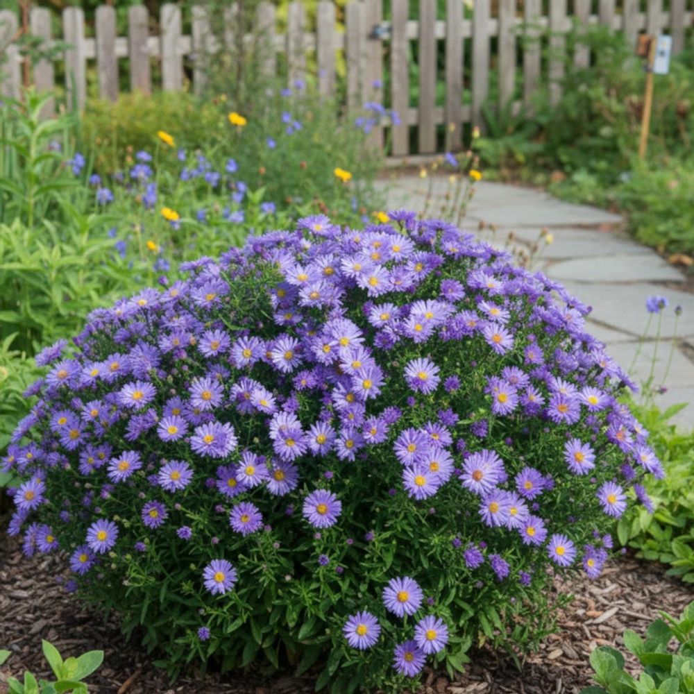 Aster grand d'automne audrey, aster novi-belgii lot de 3 godets