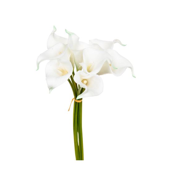 Bouquet de fleurs artificielles 8 arums blanches h 36 cm