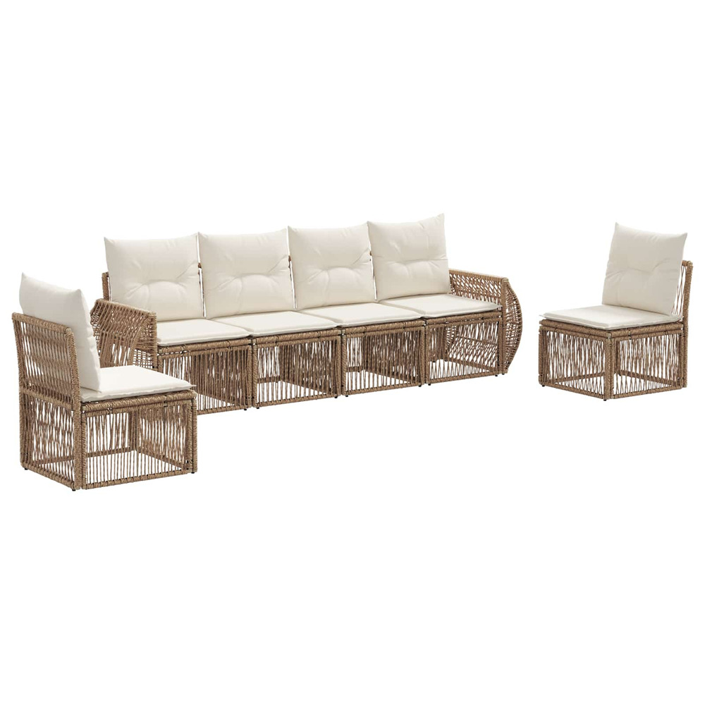Ensemble de canapé de jardin 6 pcs beige et blanc crème