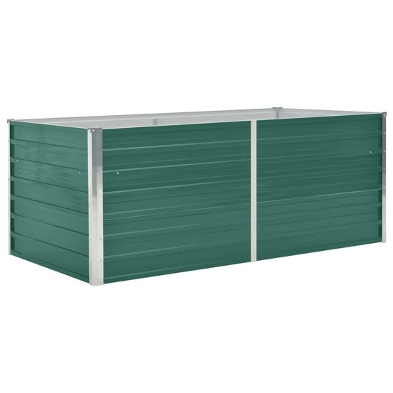 Jardinière 160 x 80 x 45 cm acier galvanisé vert