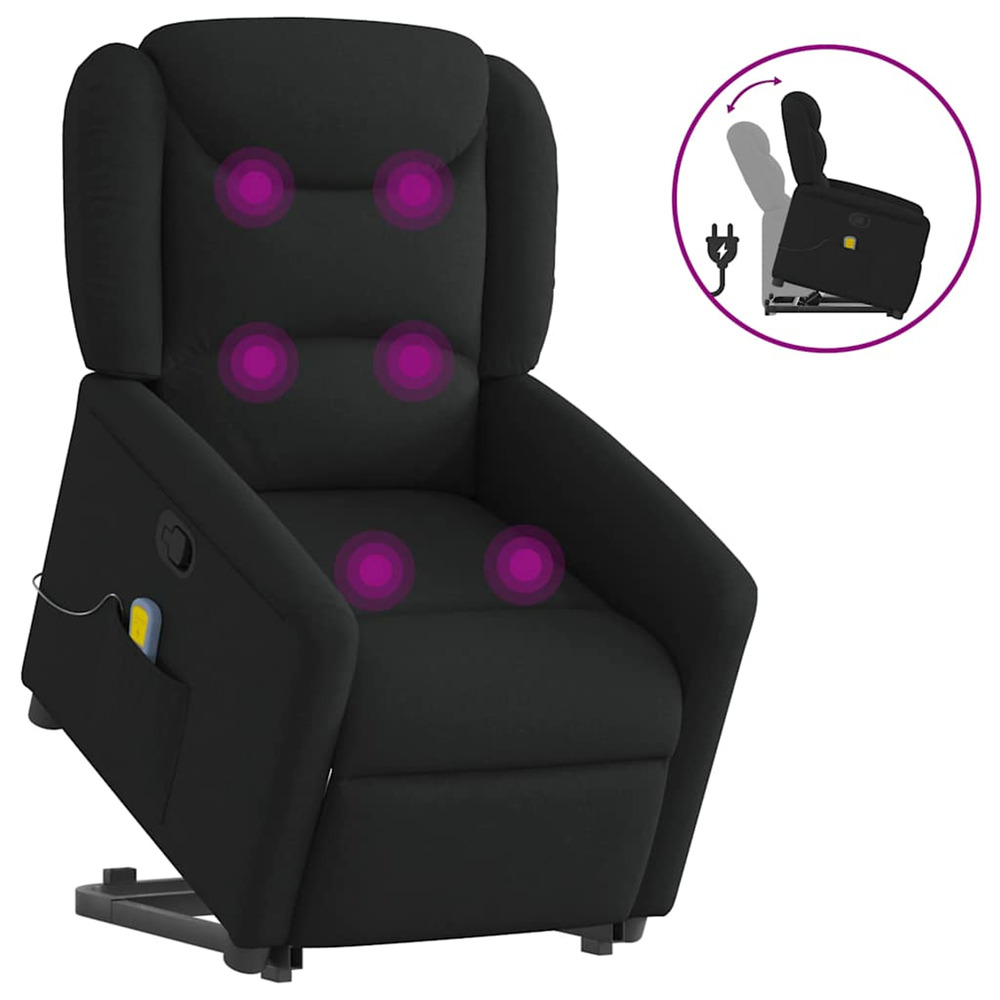 Fauteuil de massage inclinable noir tissu