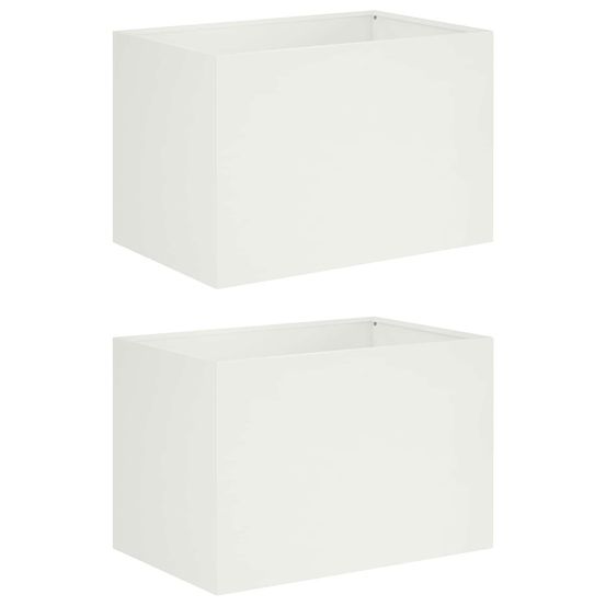 Cache-pot de jardin 2 pc blanc 60 x 40 x 40 cm