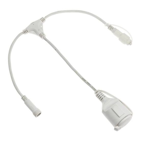 Connecteur en t avec prise secteur blanc 230v pour guirlande ip67 lotti
