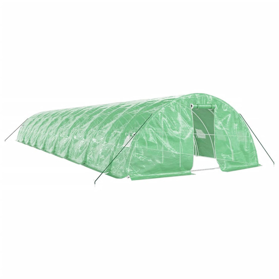 Serre avec cadre en acier vert 90 m² 18x5x2,3 m