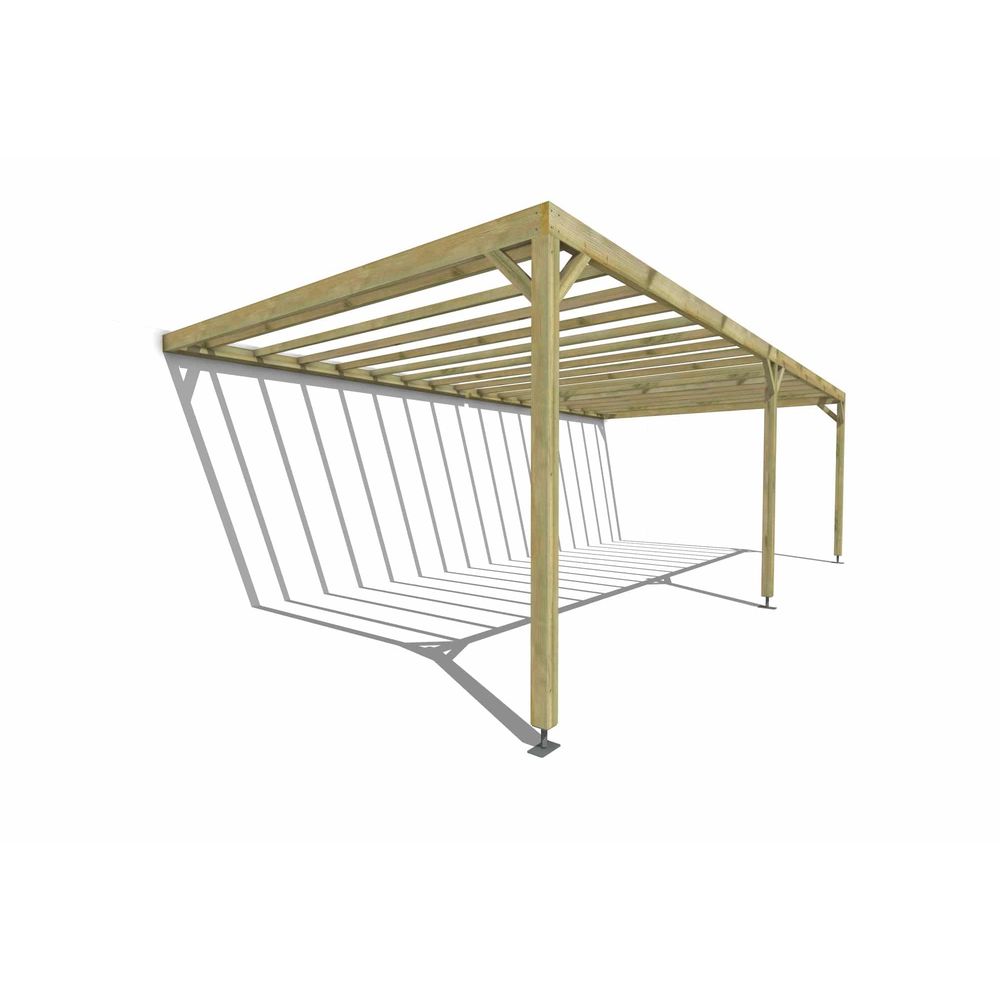 Pergola bois • 8m x 4m • adossée • sens profondeur • livraison comprise