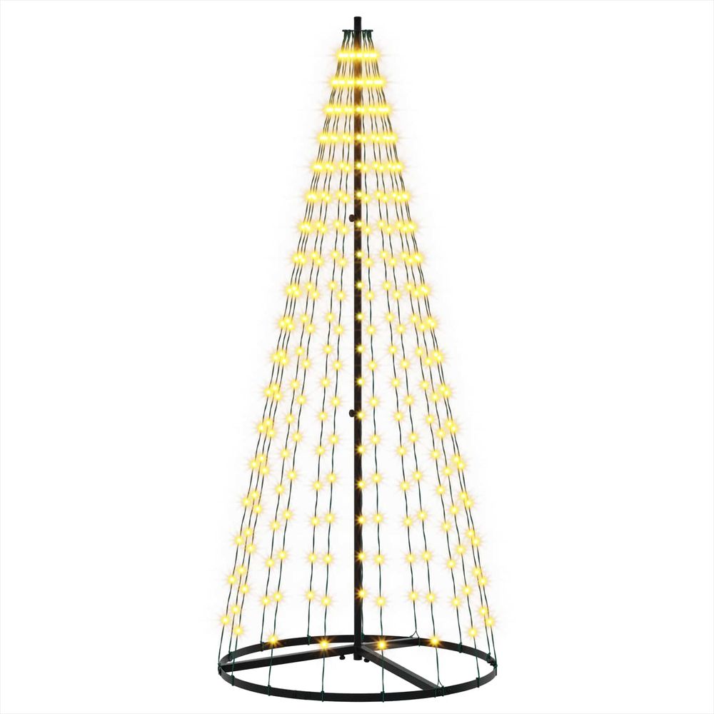 Arbre de noël led 165 cm 270 led blanc chaud fer noir
