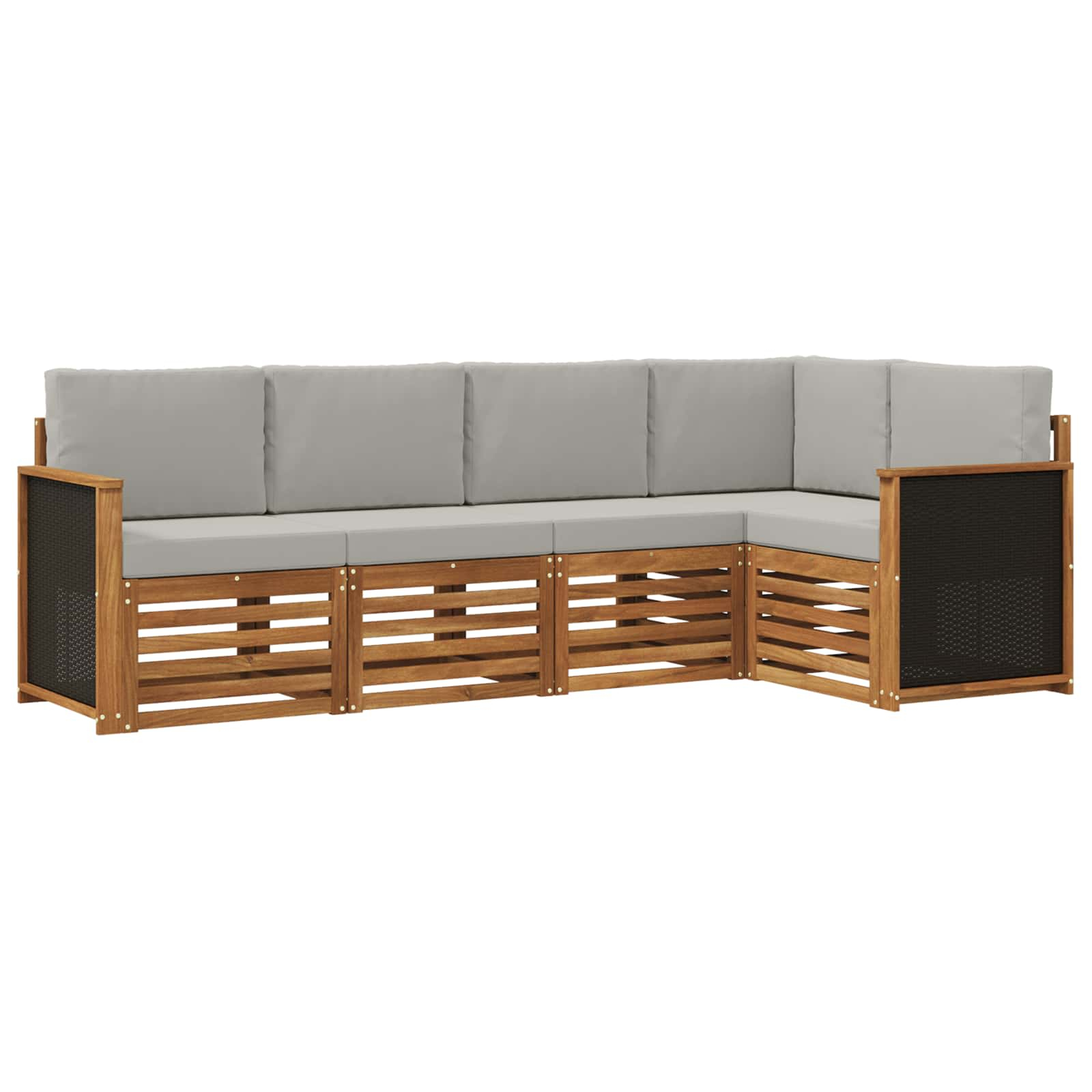 Ensemble de canapé d'angle 4 pcs naturel et gris clair