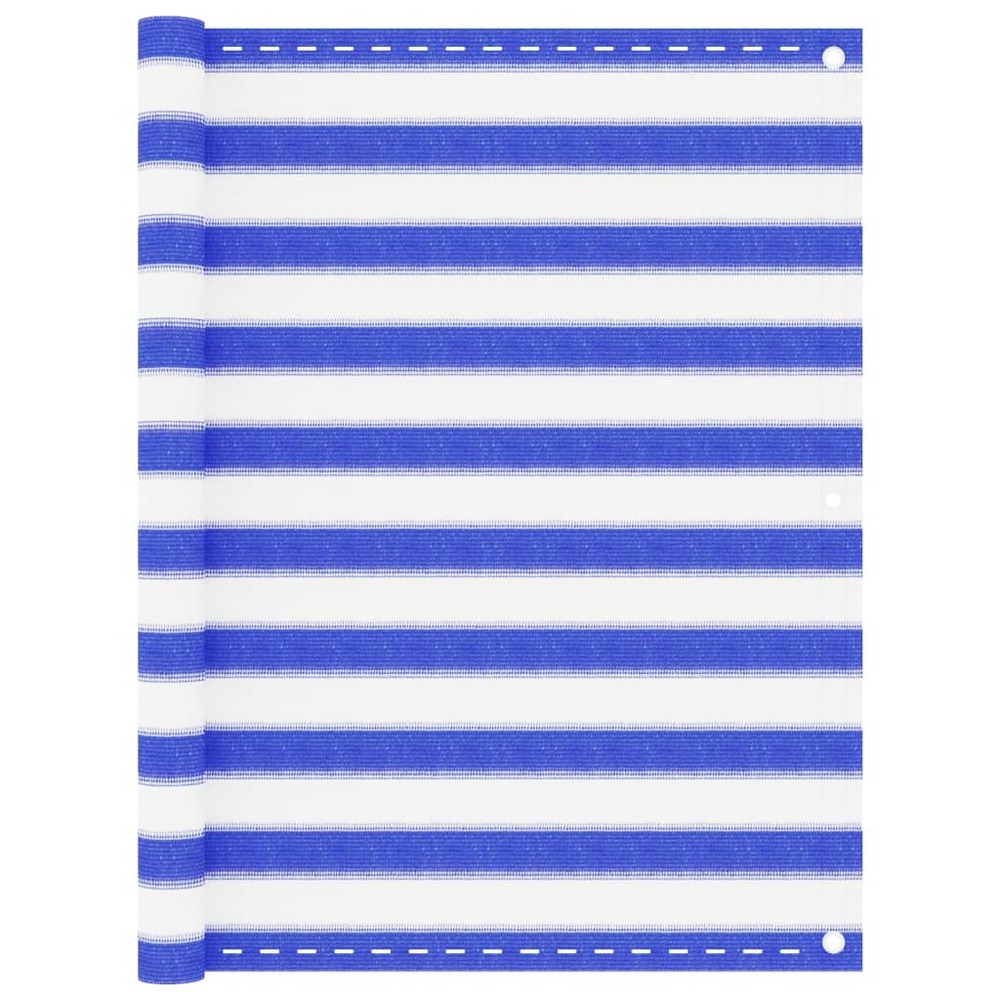 Écran de balcon brise pare vue protection confidentialité 120 x 400 cm pehd bleu et blanc