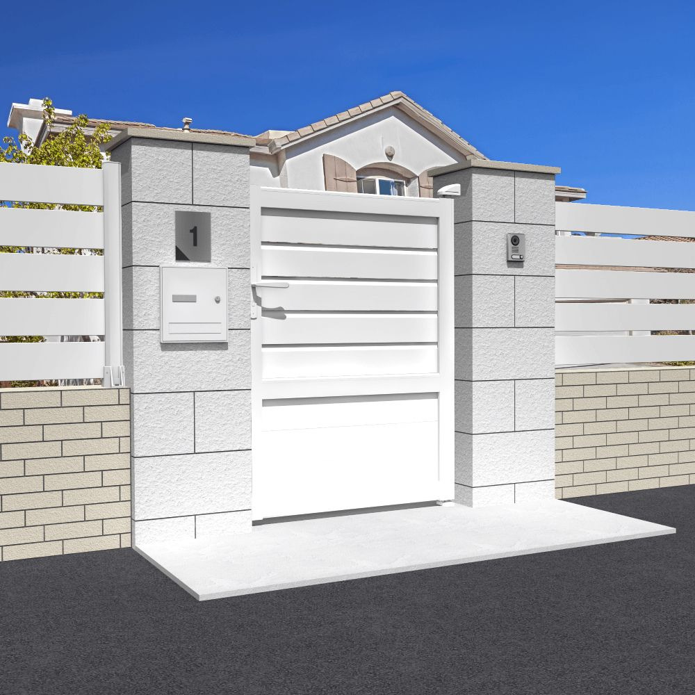 Portillon mixte l 1000 x h 1781 mm (blanc satiné ral9010)