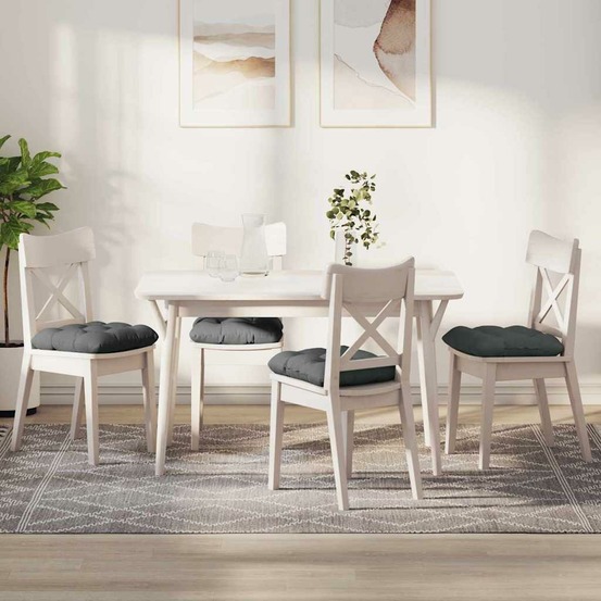 Coussins de siège 4 pcs gris foncé 45 x 45 x 12 cm tissu