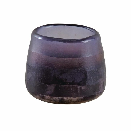 Photophore rond en verre teinté violet