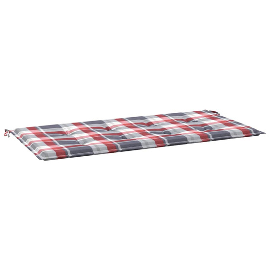 Coussin de banc de jardin motif à carreaux rouges 120x50x3 cm